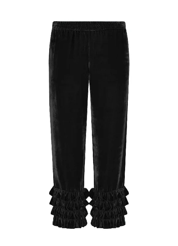 Leather women trousers for a bold and edgy lookTalitha Velvet Pants In Black
