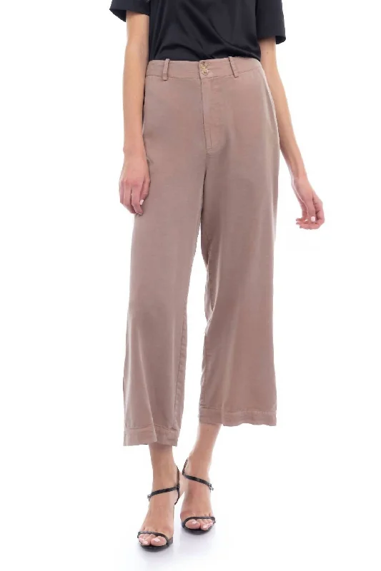 Embroidered women trousers with intricate details for a unique charmWide Leg Crop Pant In Tan Embroidered women trousers with intricate details for a unique charmWide Leg Crop Pant In Tan