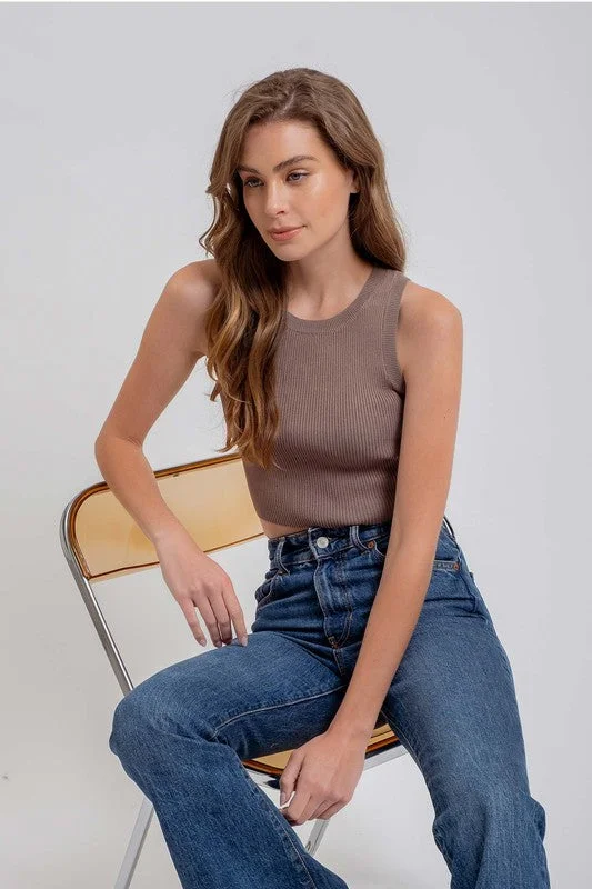 Open - Front Women Sweater for Easy LayeringOpen - Front Women Sweater for Easy LayeringValerie Sleeveless Ribbed Knit Cropped Sweater Top Mocha Open - Front Women Sweater for Easy LayeringOpen - Front Women Sweater for Easy LayeringValerie Sleeveless Ribbed Knit Cropped Sweater Top Mocha