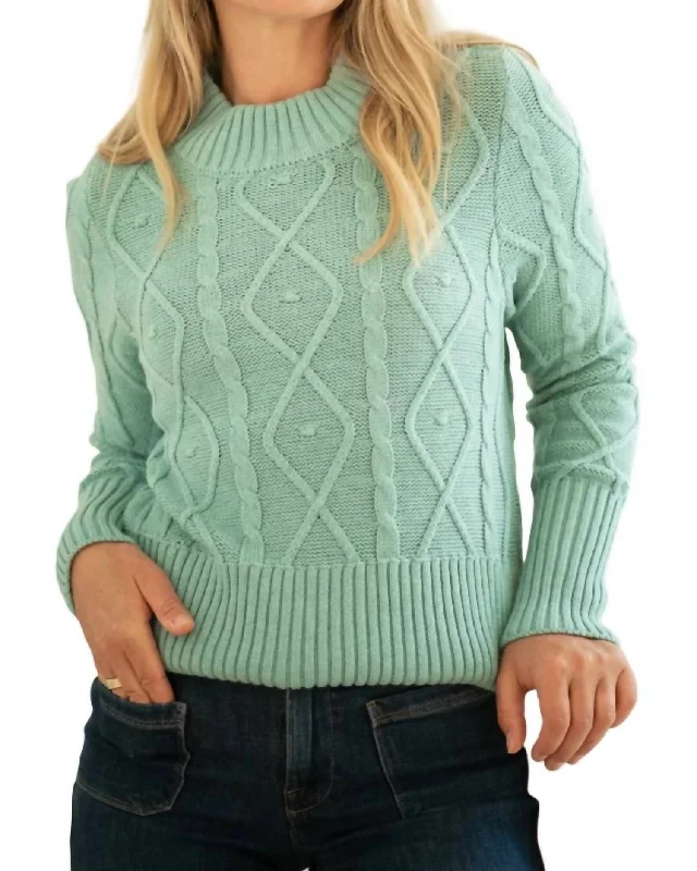Long - Sleeve Women Sweater with Ribbed CuffsLong - Sleeve Women Sweater with Ribbed CuffsDublin Sweater In Teal Long - Sleeve Women Sweater with Ribbed CuffsLong - Sleeve Women Sweater with Ribbed CuffsDublin Sweater In Teal